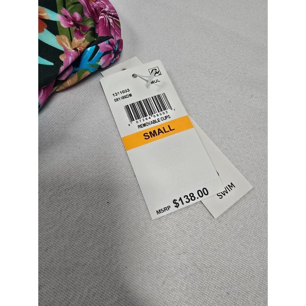 Lucky Brand Women's One-Piece Swimsuit Size S Vibrant Blue Pink‎ Floral NWT